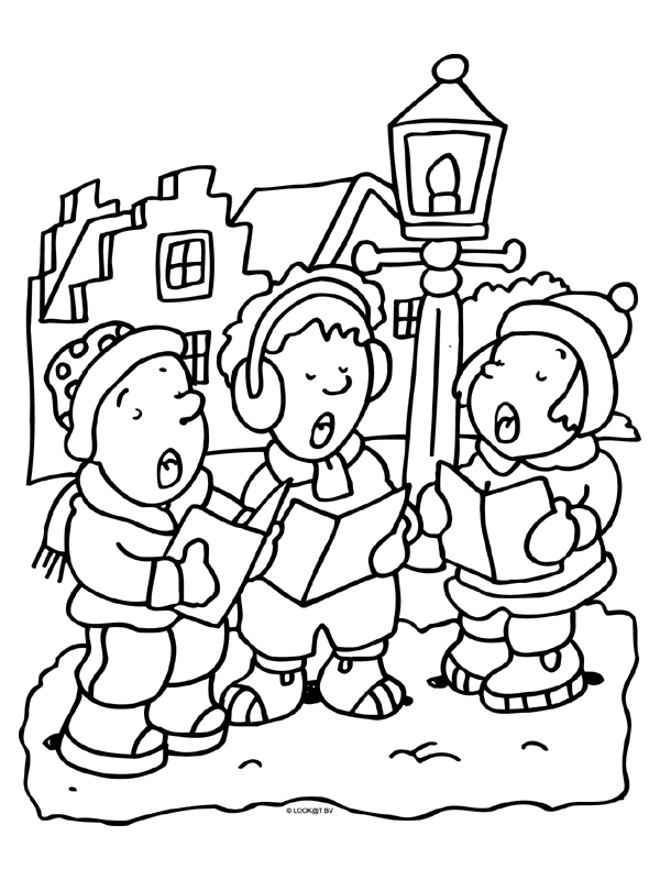 Christmas singing coloring pages