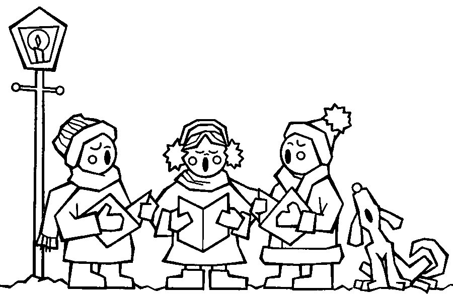 Christmas singing coloring pages