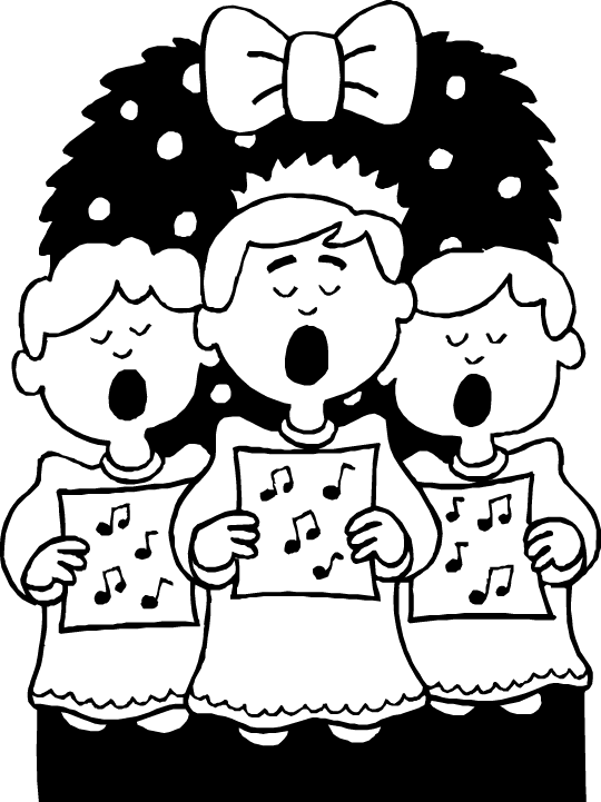 Christmas singing coloring pages