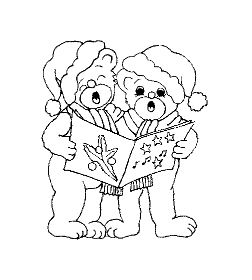 Christmas singing coloring pages