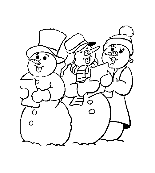 Christmas singing coloring pages