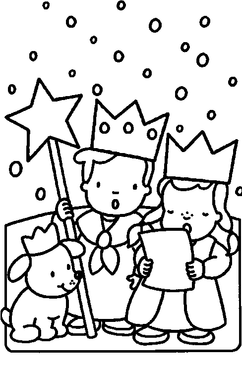 Christmas singing coloring pages