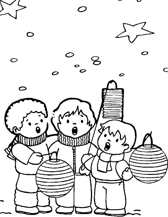Christmas singing coloring pages