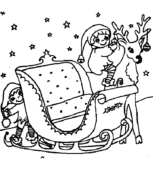 Christmas sled coloring pages