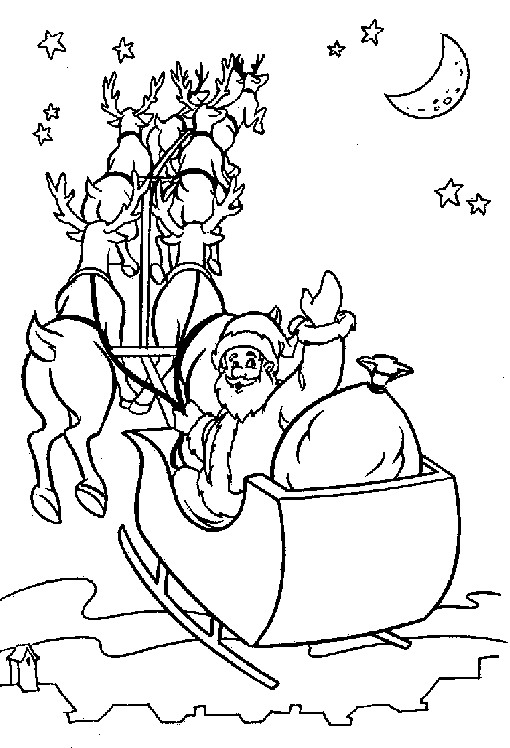 Christmas sled coloring pages