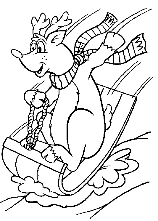 Christmas sled coloring pages