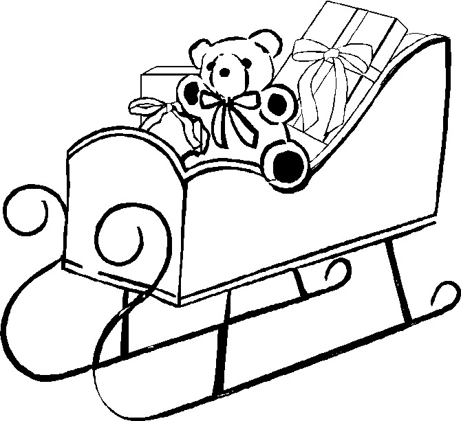 Christmas sled coloring pages