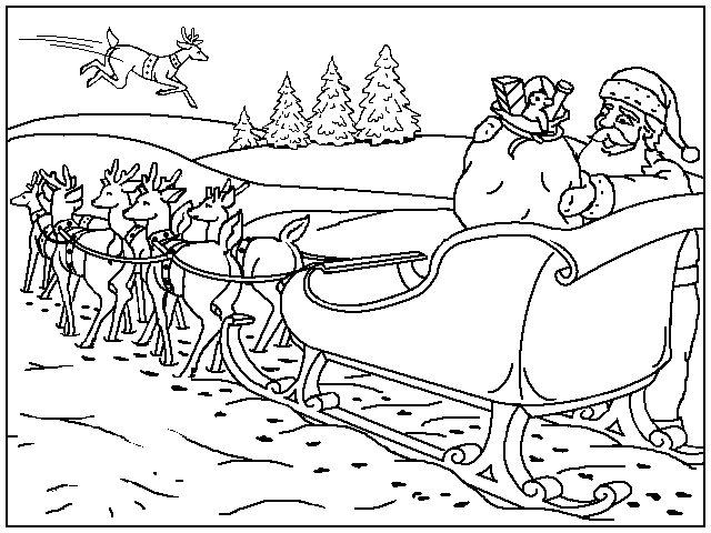 Christmas sled coloring pages