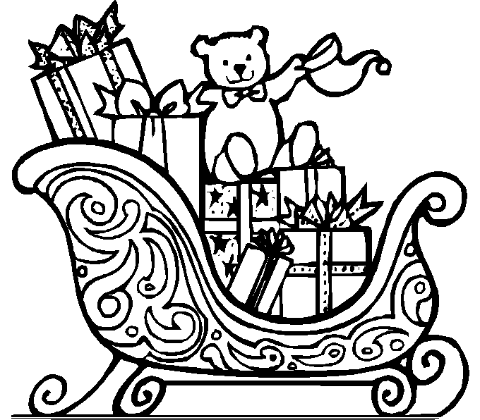 Christmas sled coloring pages