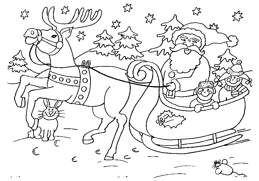 Christmas sled coloring pages