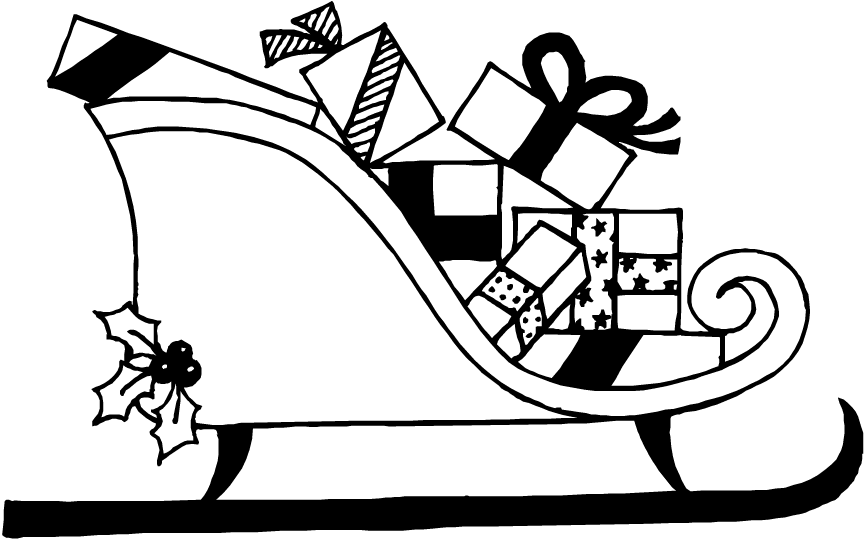 Christmas sled coloring pages