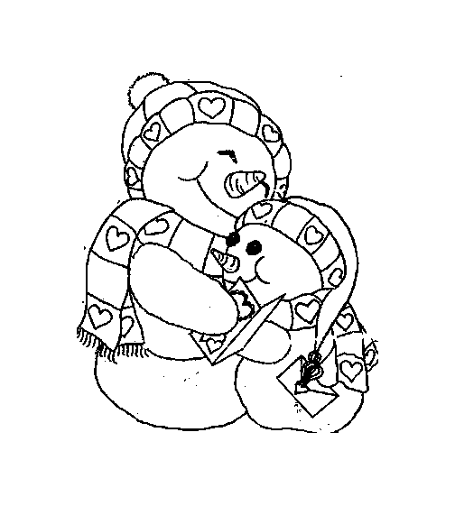 Christmas snowman coloring pages