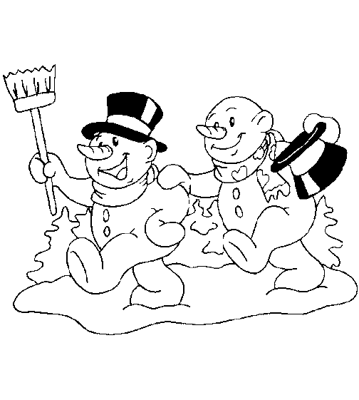 Christmas snowman coloring pages