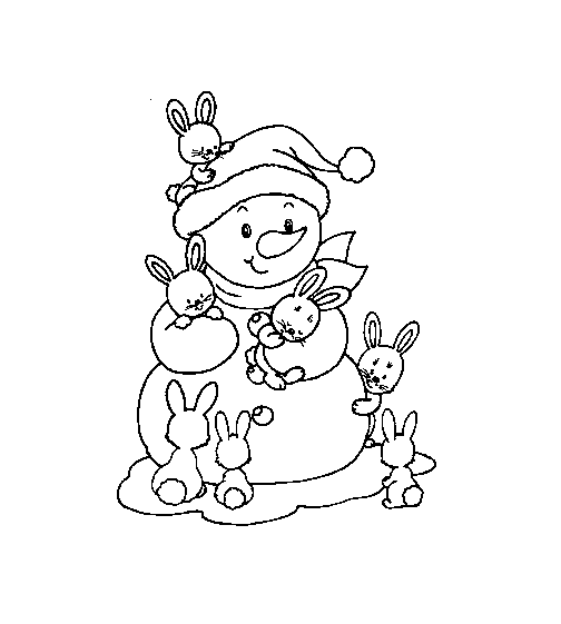 Christmas snowman coloring pages