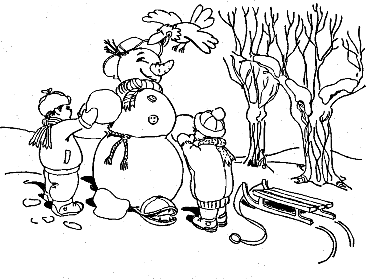 Christmas snowman coloring pages