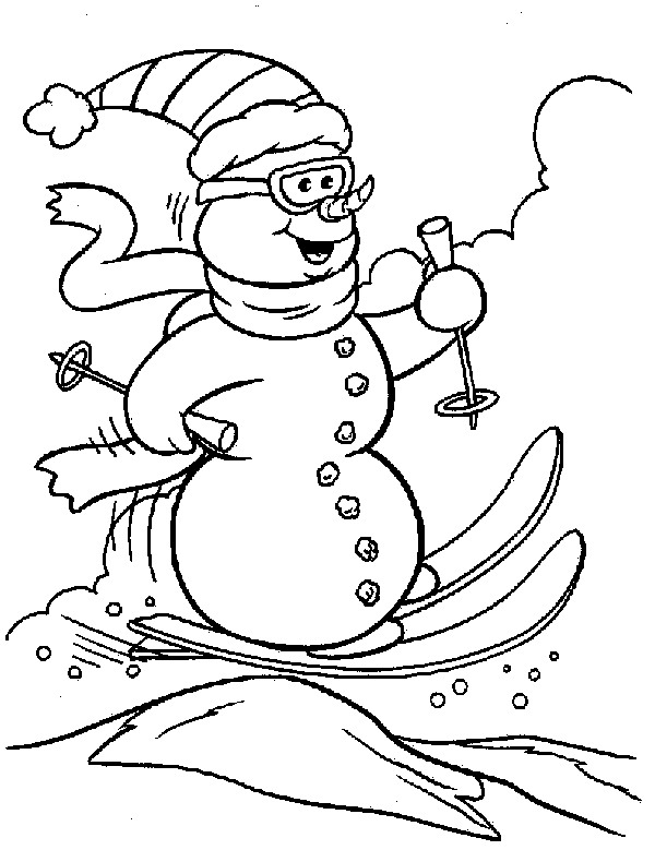 Christmas snowman coloring pages