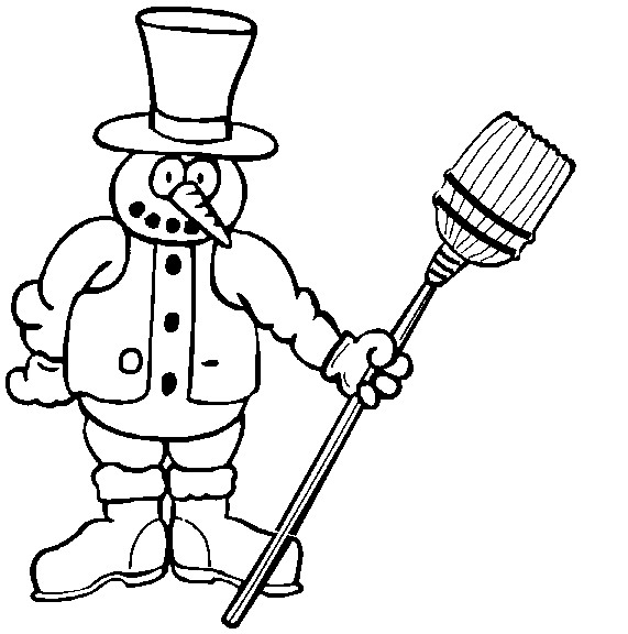 Christmas snowman coloring pages