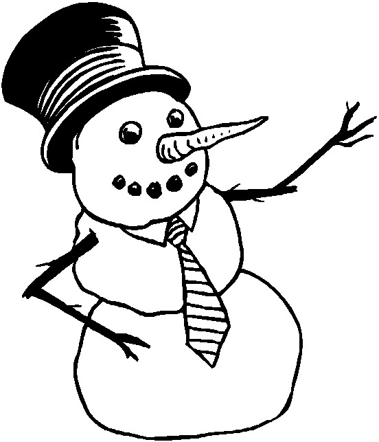 Christmas snowman coloring pages