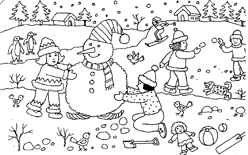 Christmas snowman coloring pages