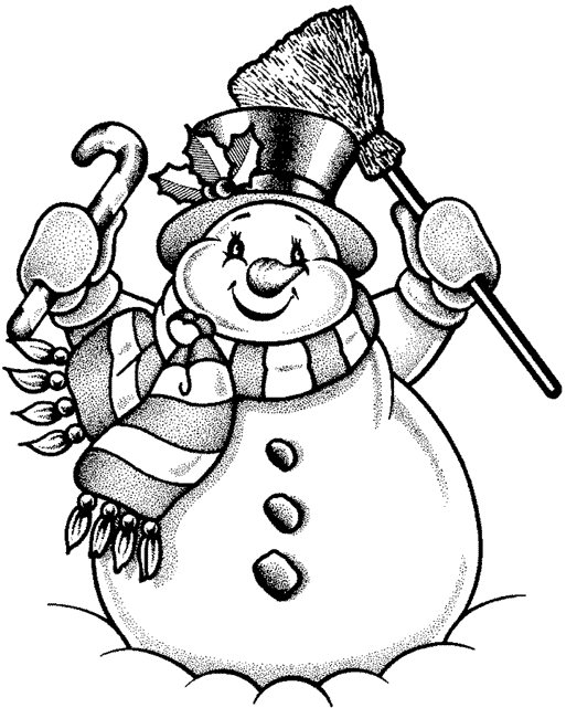 Christmas snowman coloring pages