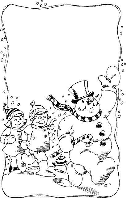 Christmas snowman coloring pages