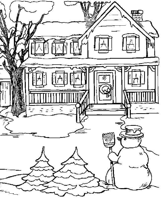 Christmas snowman coloring pages