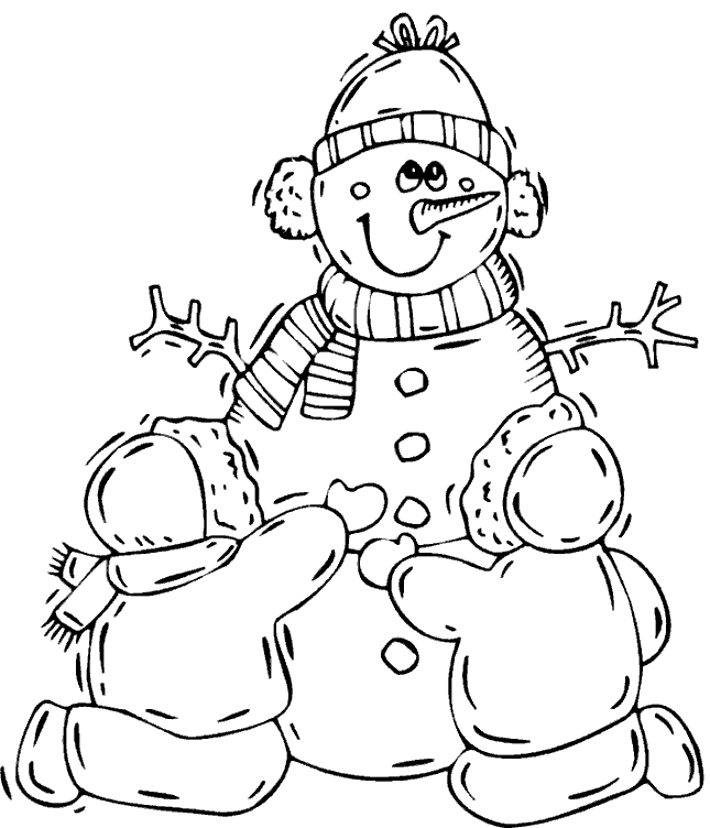 Christmas snowman coloring pages