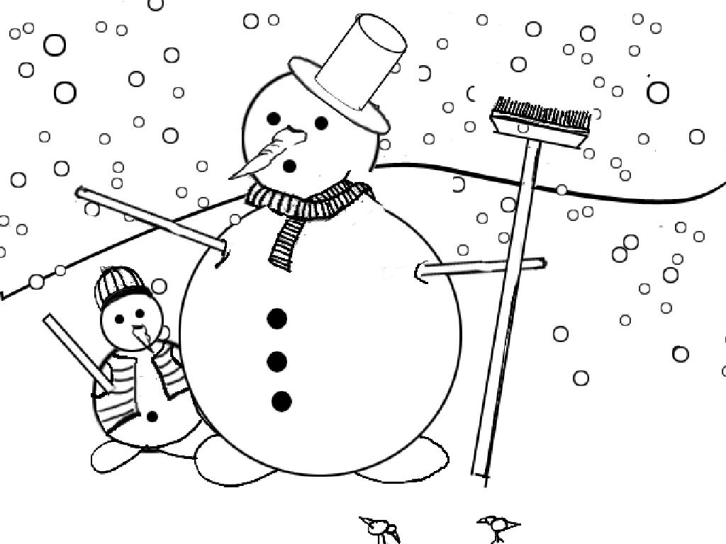 Christmas snowman coloring pages