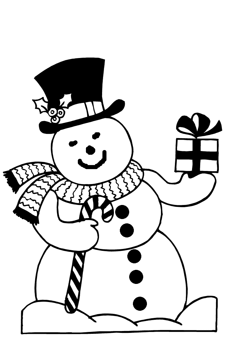 Christmas snowman coloring pages