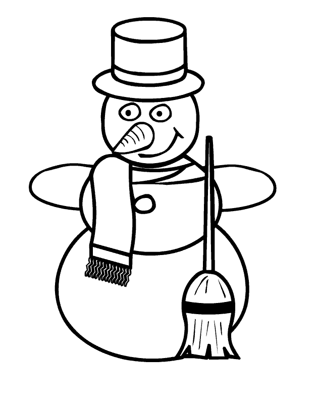 Christmas snowman coloring pages