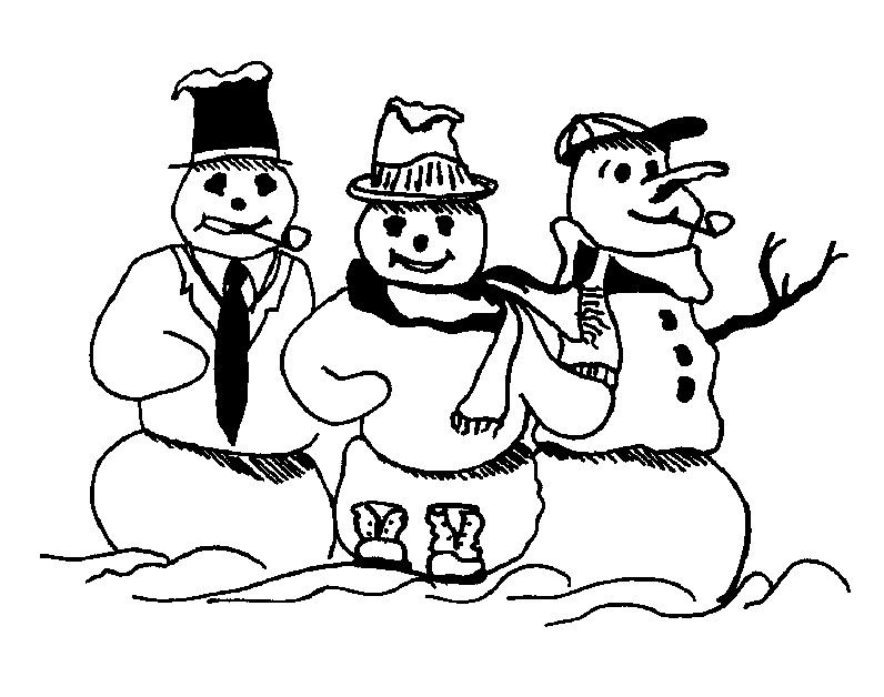 Christmas snowman coloring pages