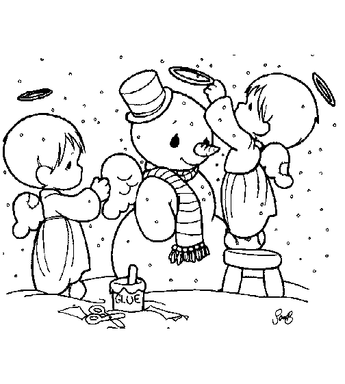 Christmas snowman coloring pages