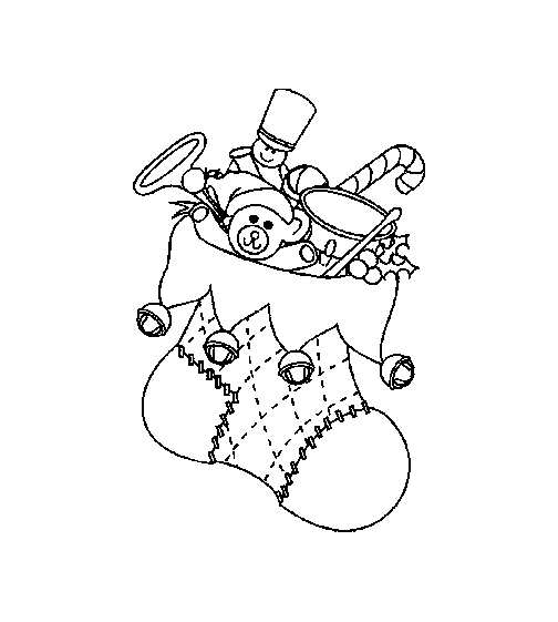 Christmas socks coloring pages