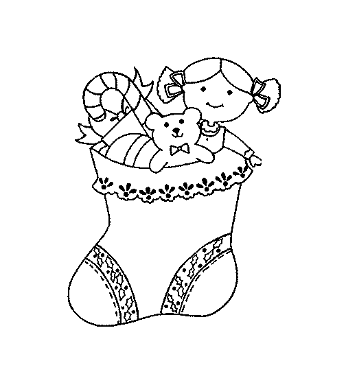 Christmas socks coloring pages