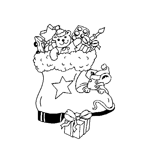 Christmas socks coloring pages