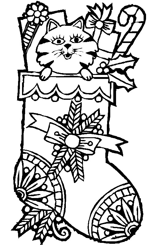 Christmas socks coloring pages