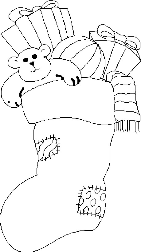 Christmas socks coloring pages