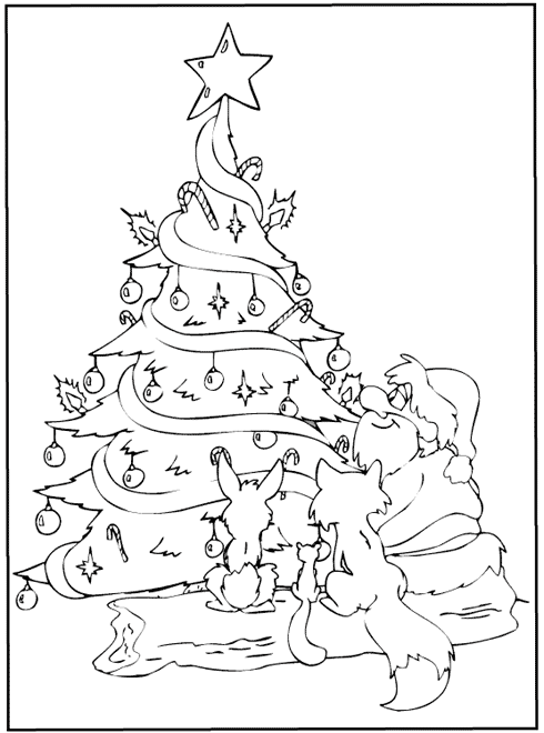 Christmas tree coloring pages