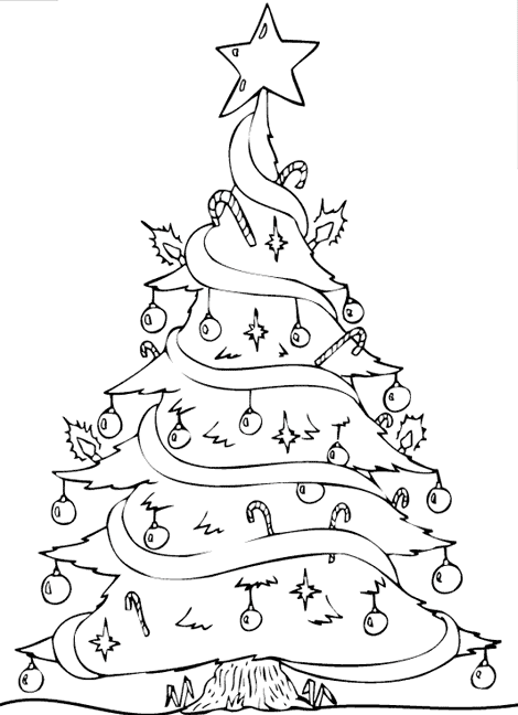 Christmas tree coloring pages