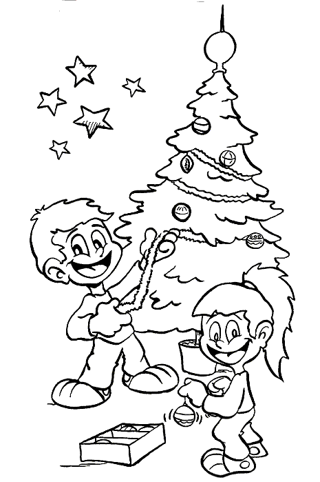 Christmas tree coloring pages