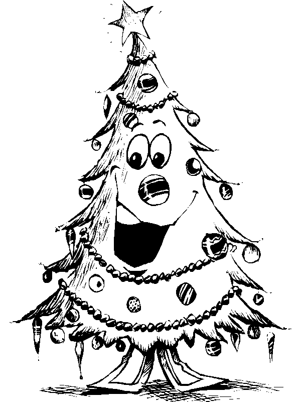 Christmas tree coloring pages