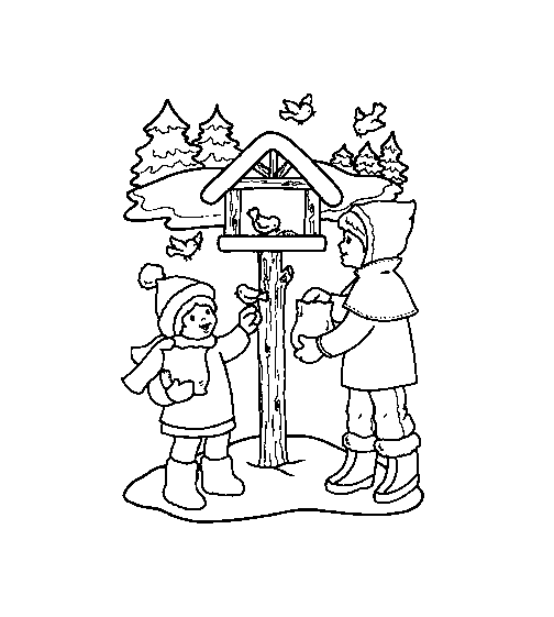 Christmas winter coloring pages