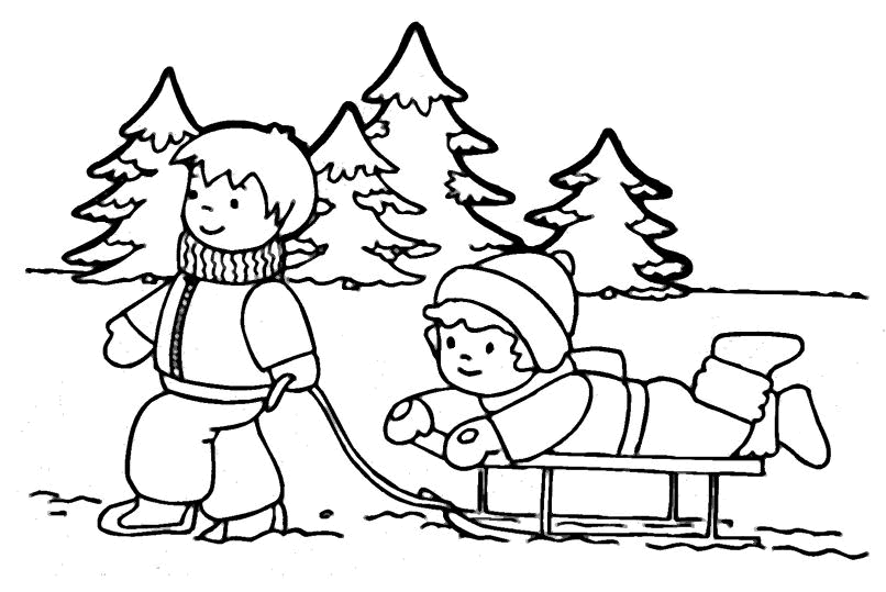 Christmas winter coloring pages