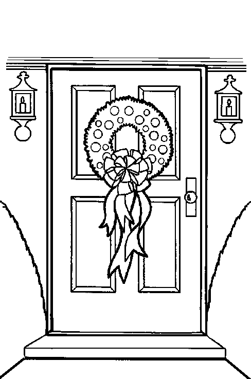 Christmas wreath coloring pages