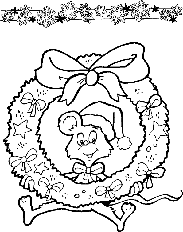 Christmas wreath coloring pages