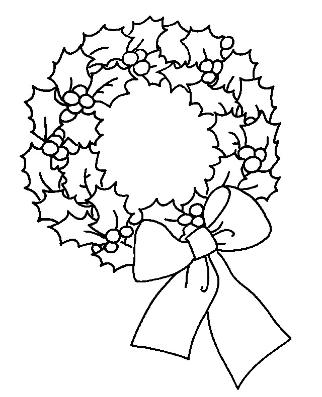 Christmas wreath coloring pages