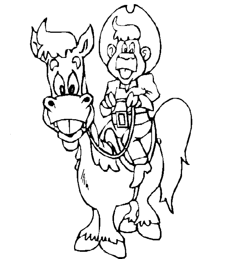 Cowboy coloring pages