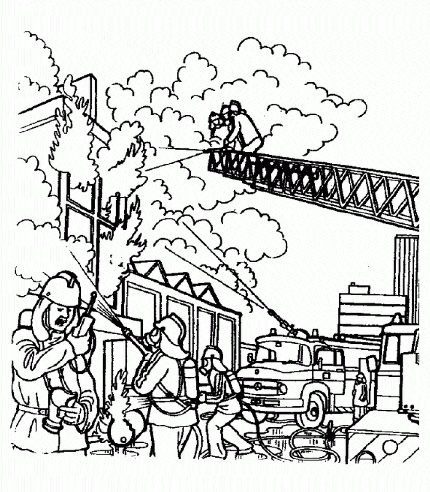 Fireman coloring pages