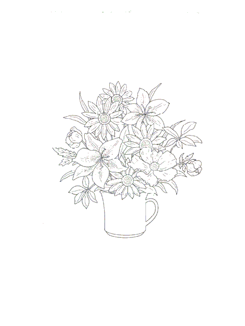 Flower bouquet coloring pages