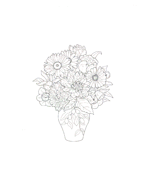 Flower bouquet coloring pages